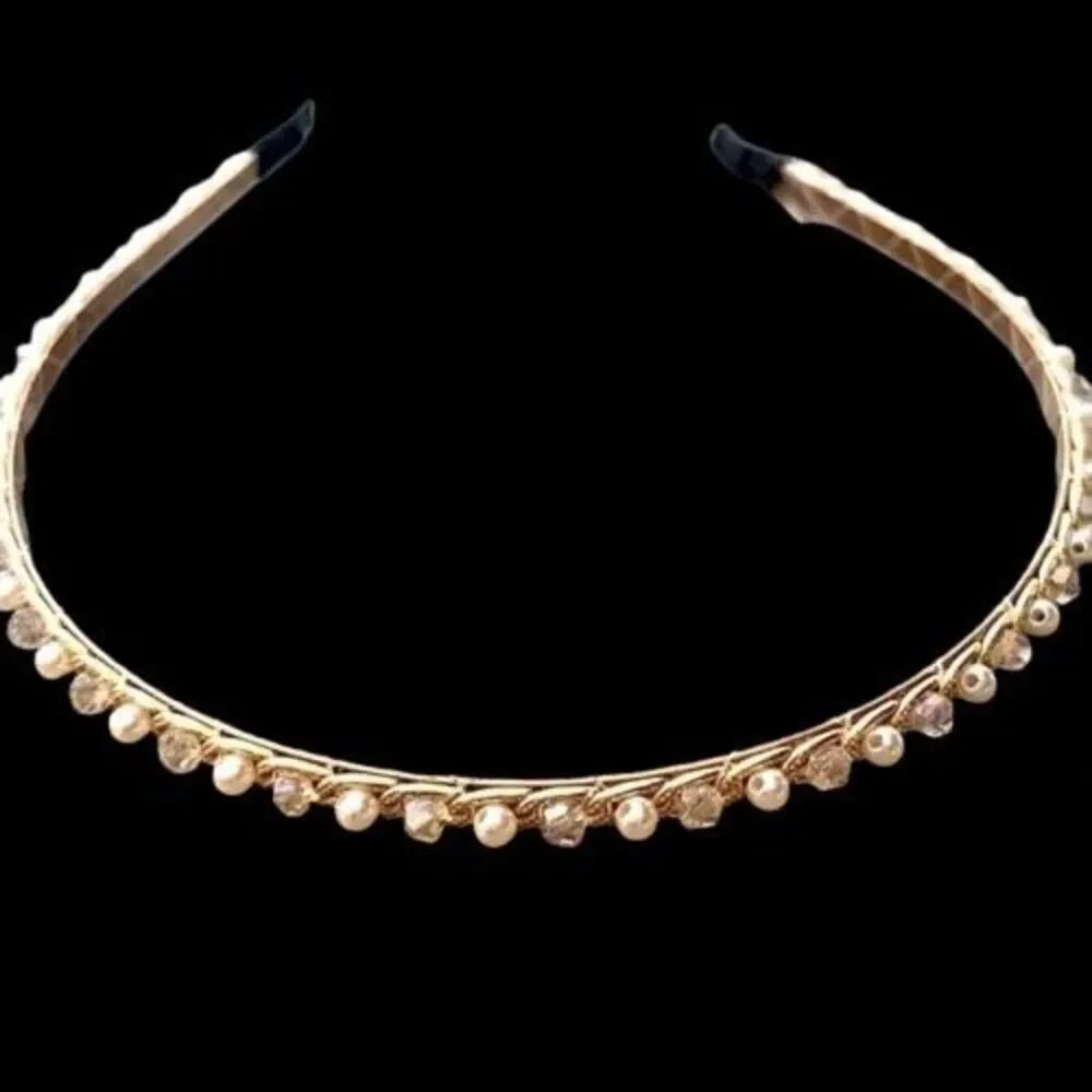 Sparkly Jeweled Headband with Pearls & Crystals for Teens or Kids